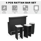 3-Seater Outdoor Rattan Wicker Bar Set