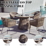 5-Piece Outdoor Patio Dining Set & Glass Top Table