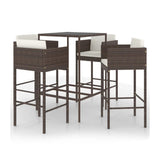 5-Piece Outdoor Rattan Wicker Bar Set