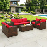 Outdoor 7-Seater Wicker Sectional Sofa Set