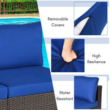 2-Piece Outdoor Wicker Armless Sofa