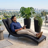 2-Piece Outdoor Wicker Planter Set (Black)