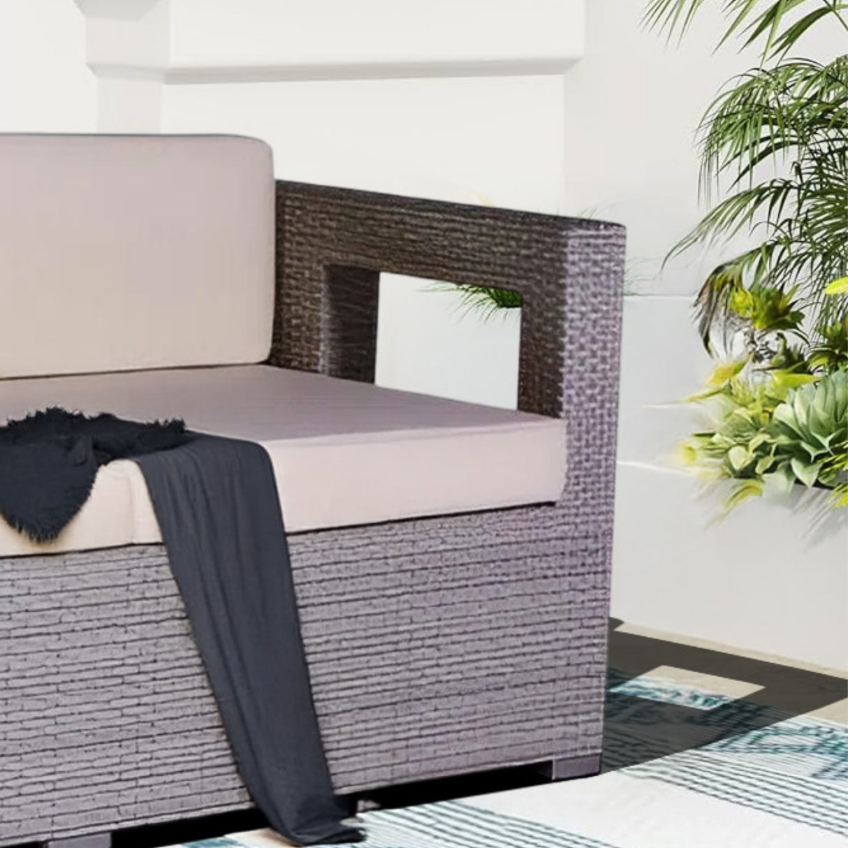 3-Seater Outdoor Rattan Wicker Patio Sofa