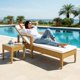 Outdoor Wicker Lounge Chair With Side Table