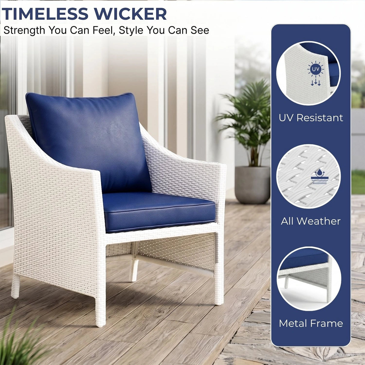 Outdoor Rattan Wicker 5 Piece Patio Sofa Set