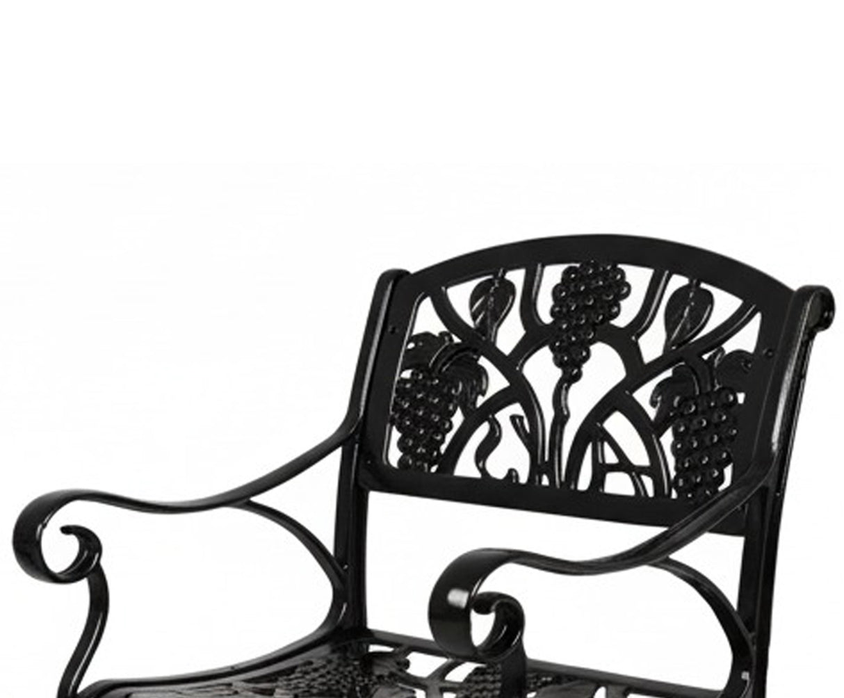 Outdoor Cast Aluminum 2 Chairs Patio Bistro Set (Black)