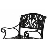 Outdoor Cast Aluminum 2 Chairs Patio Bistro Set (Black)
