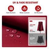 15FT Double-Sided Outdoor Patio Umbrella with Granite Base (Maroon)