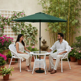 Outdoor Wicker 3-Piece Patio Set with Outdoor Umbrella
