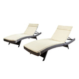 All-Weather Rattan Wicker Outdoor Chaise Lounge Chair Set of 2