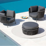 Round Outdoor Rope Footstool