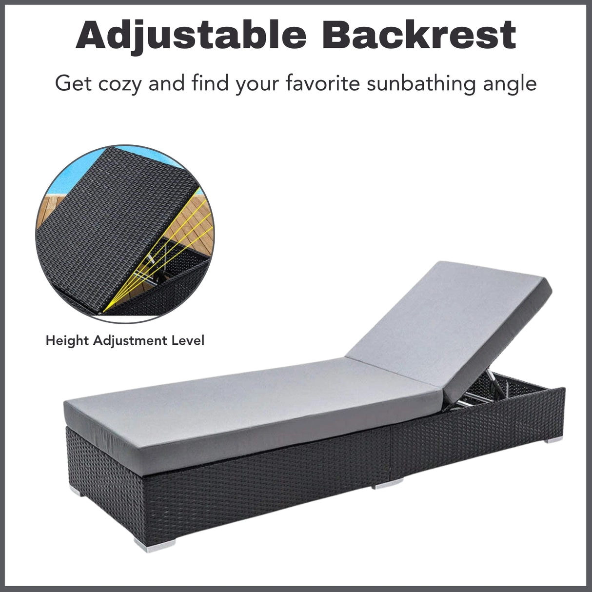Outdoor 2-Piece Chaise Lounge Chair with Adjustable Settings and Cushions
