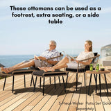 Set of 2 Wicker Ottomans, Multipurpose Outdoor Furniture