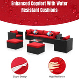 6-Piece Outdoor Conversation Set (Black/Red)