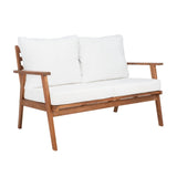 Outdoor Teak Wood 4-Piece Sofa Set with Slatted Center Table