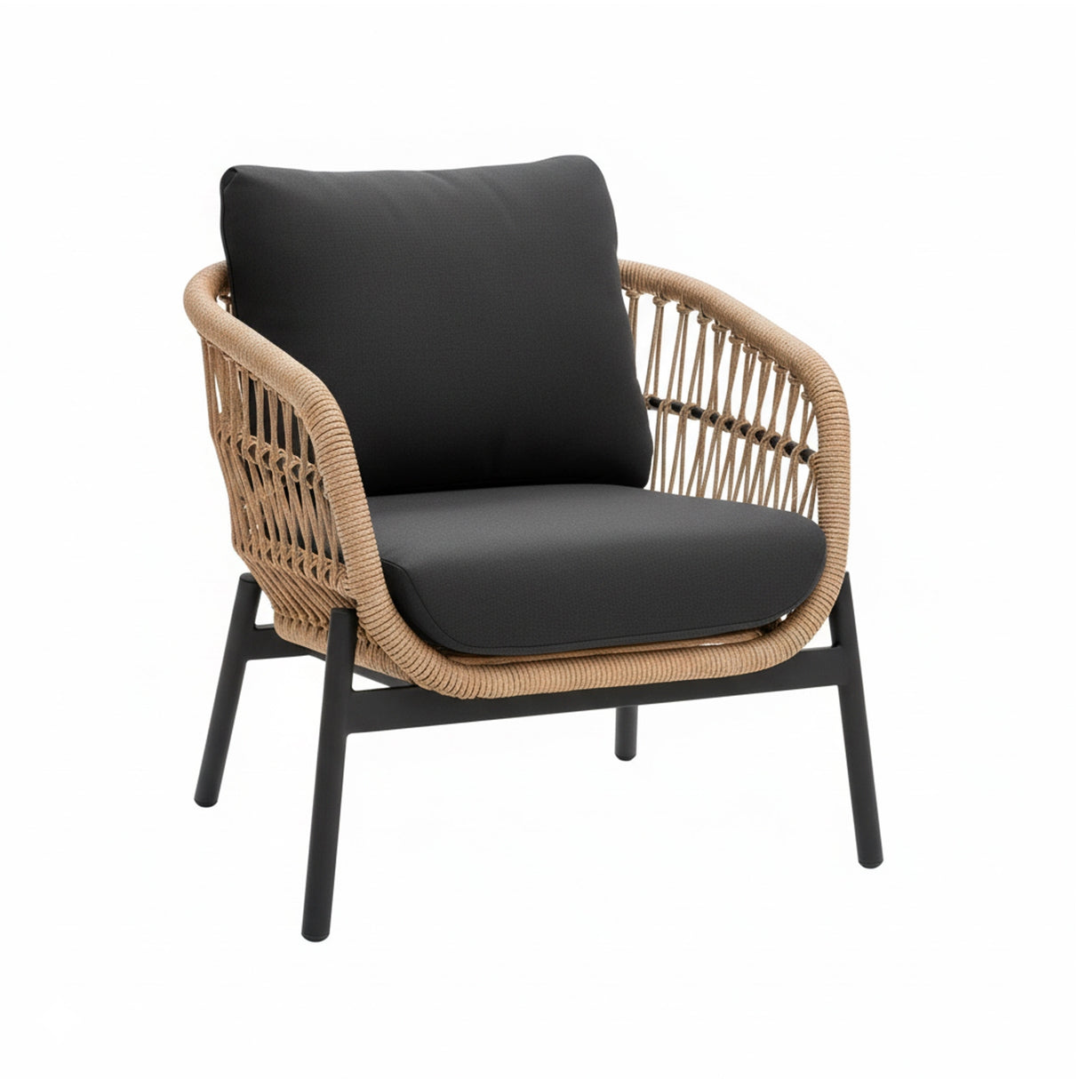 Outdoor 4 Seater Rope Conversation Sofa Set