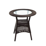 Outdoor Wicker 5-Piece Patio Set with Outdoor Umbrella