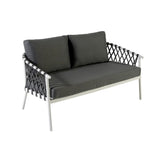 4-Piece Outdoor Rope Sofa Set With Glass Top Table (Grey)