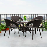 5-Piece Outdoor Rattan Wicker Patio Bistro Set