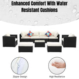 6-Piece Outdoor Conversation Set (Black/Off-White)