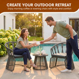 Outdoor Rope 3-Piece Patio Set (Grey & Dark Grey)
