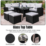 6-Piece All-Weather Wicker Patio Furniture Set (Black/Grey)