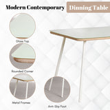 5-Piece Outdoor Patio Dining Set With Rattan Chairs & Glass-Top Table