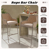 2-Piece Outdoor Rope Bar Chairs – Stylish Comfort Built to Last