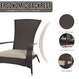 1-Piece Outdoor Wicker Single Seater Adirondack Style Armchair
