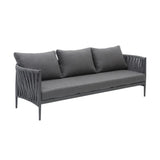 Outdoor Rope 5-Seater Sofa Set With Glass Top Table