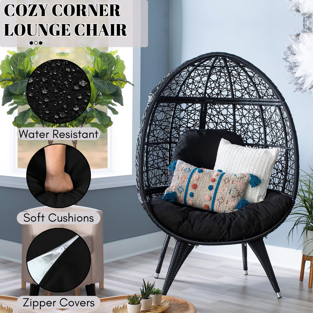 Outdoor All-Weather Wicker Egg Chair