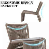 3-Piece Outdoor Beige Rope Patio Set