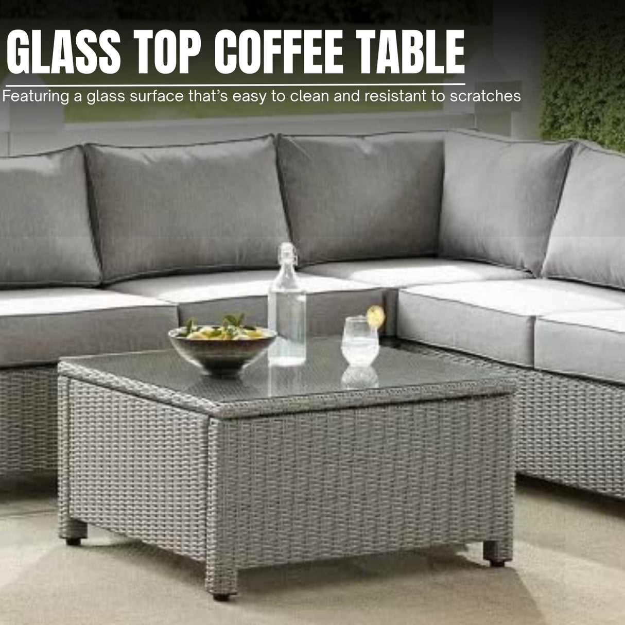 L-Shape Outdoor Wicker Sofa Set