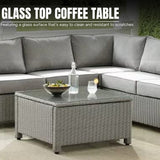 L-Shape Outdoor Wicker Sofa Set
