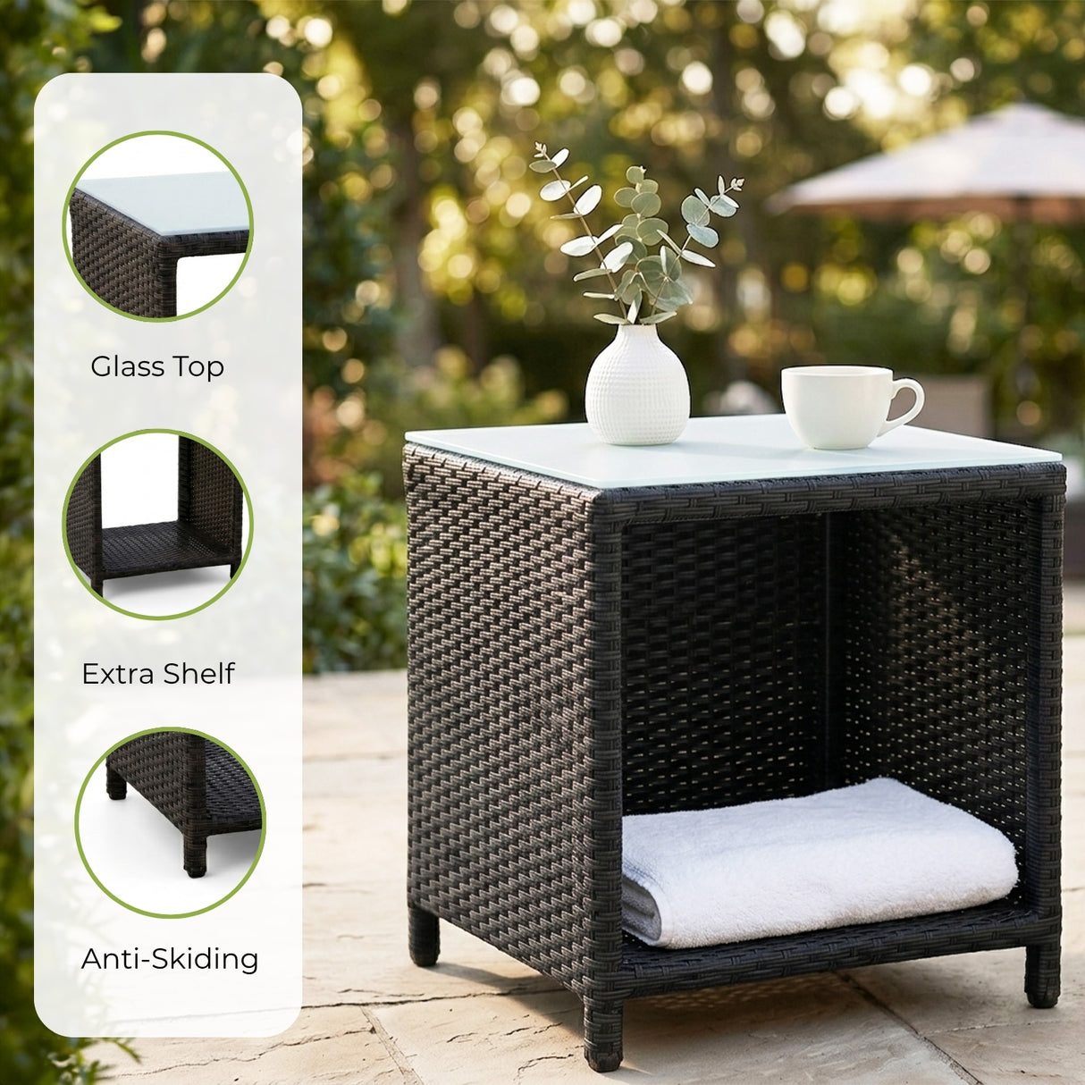 Outdoor 5 Piece Patio Wicker All Weather Sectional Furniture Set