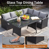 6-Piece All-Weather Wicker Patio Furniture Set (Black/Grey)