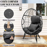 Outdoor All-Weather Wicker Egg Chair (Grey)
