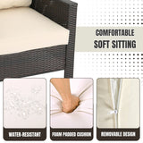 Outdoor Rattan Wicker 1-Piece Loveseat Sofa
