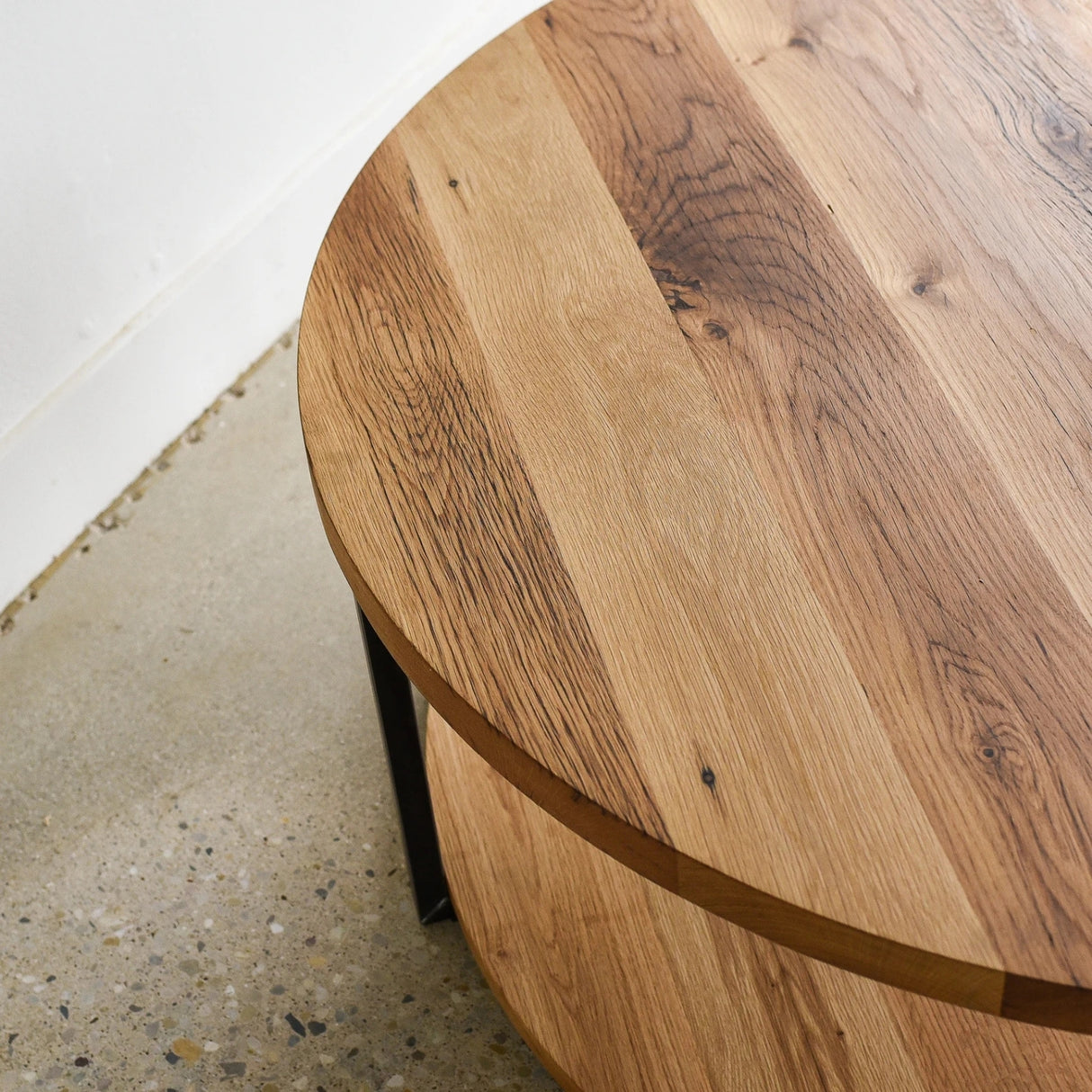 Sheesham Wood Top 2-Tier Round Coffee Table