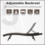 Outdoor All-Weather HDPE Wicker Rattan Sunlounger Recliner with Side Table