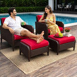 Outdoor 4 Piece Patio Wicker Furniture Set