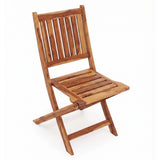 Acacia Wood Foldable Outdoor Bistro Set – 2 Chairs & Round Table