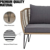 1-Piece Outdoor Rope Loveseat Sofa