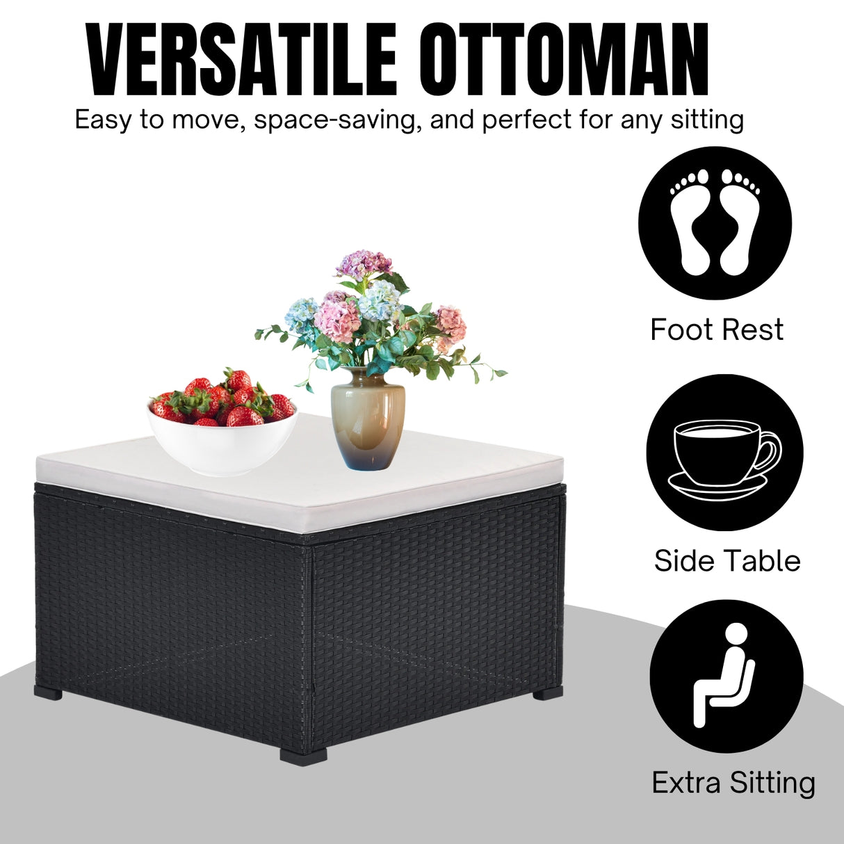 8 Pieces Sectional Wicker Furniture Set