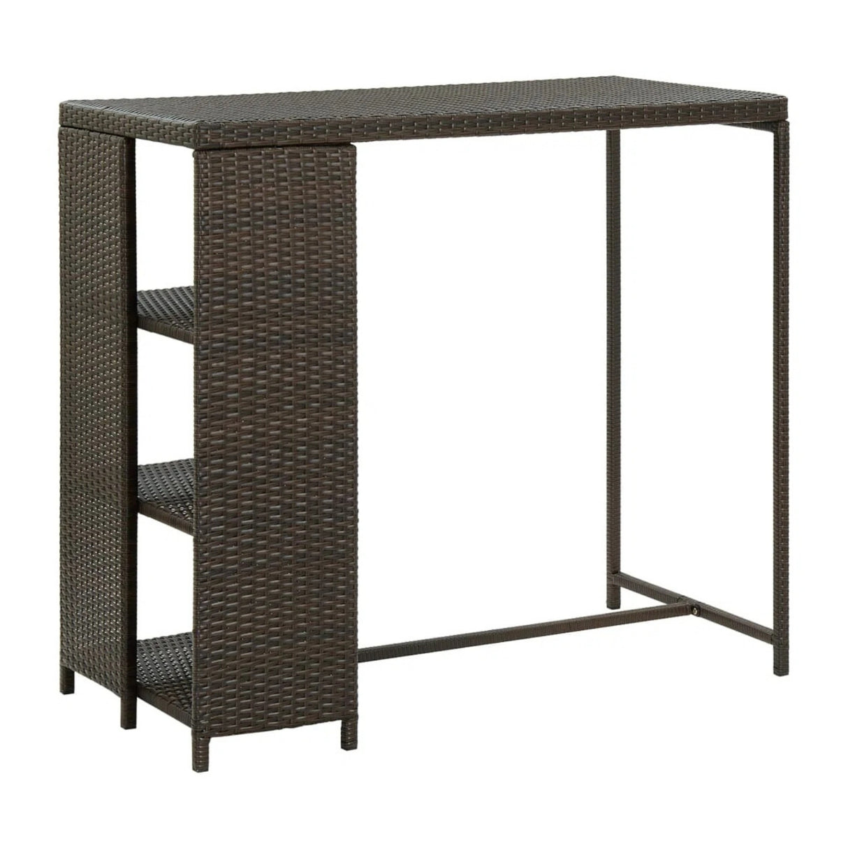 Outdoor Rattan Wicker Bar Table with High-Top Design