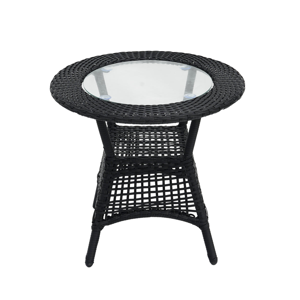 Outdoor Wicker 5-Piece Patio Set with Outdoor Umbrella