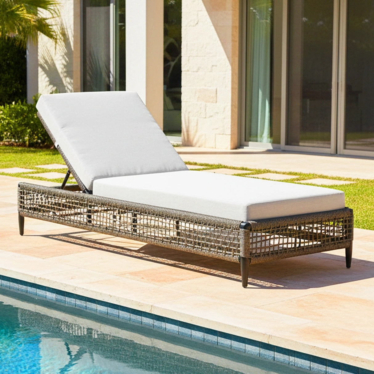 Outdoor All-Weather Rope Lounger with Cushions