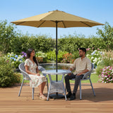 Outdoor Wicker 3-Piece Patio Set with Outdoor Umbrella