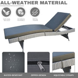 Outdoor All-Weather Wicker Lounger with Cushions