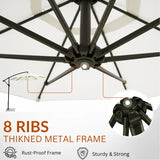 9 Ft Outdoor Offset Cantilever Patio Umbrella with Marble Base